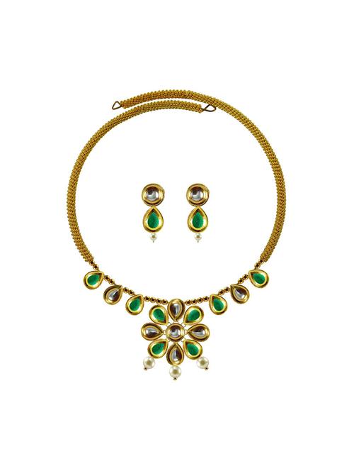 gold brass necklaces and earring - 18796145 - Very Small Image - 1