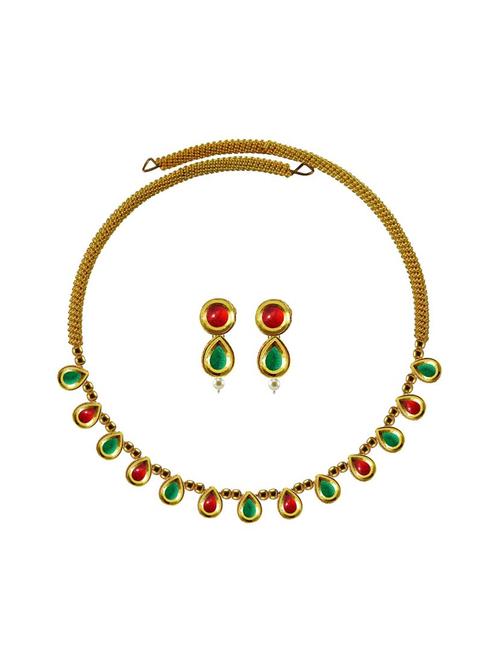 gold brass necklaces and earring - 18796151 - Very Small Image - 1