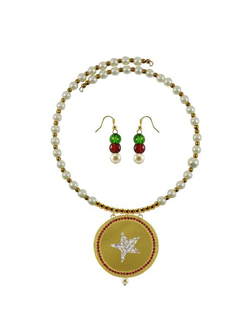 gold brass necklaces and earring - 18796170 - Very Small Image - 1