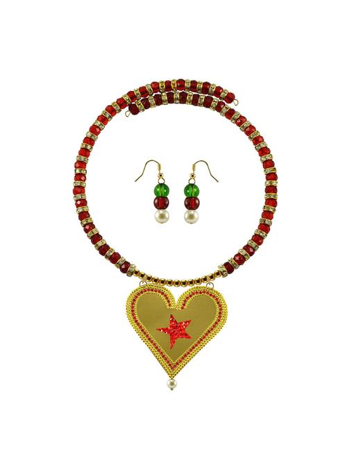gold brass necklaces and earring - 18796235 - Very Small Image - 1