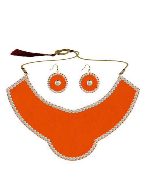 orange metal necklaces and earring - 18796310 - Very Small Image - 1