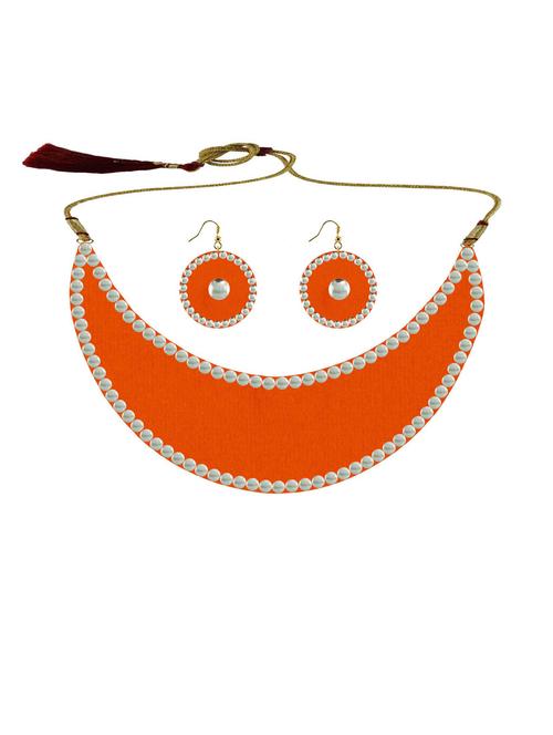 orange metal necklaces and earring - 18796325 - Very Small Image - 1