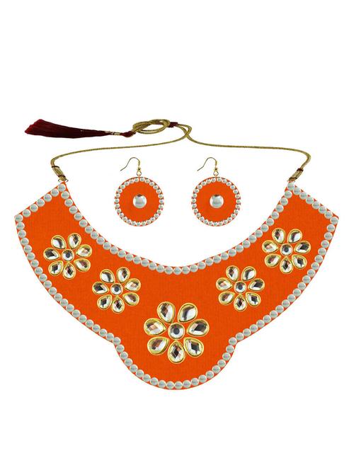 orange metal necklaces and earring - 18796356 - Very Small Image - 1