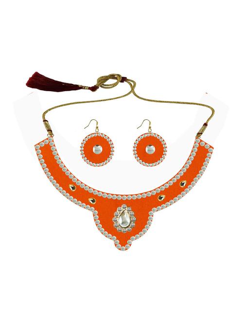 orange metal necklaces and earring - 18796427 - Very Small Image - 1