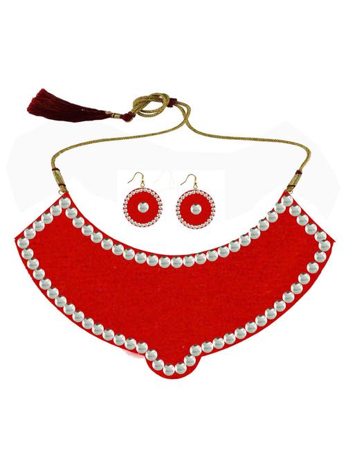 red metal necklaces and earring - 18796486 - Very Small Image - 1