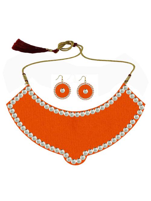 orange metal necklaces and earring - 18796487 - Very Small Image - 1
