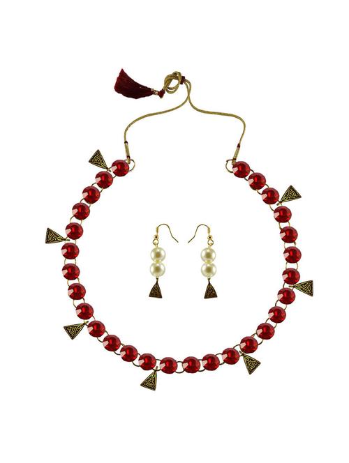 red brass necklaces and earring - 18796517 - Very Small Image - 1