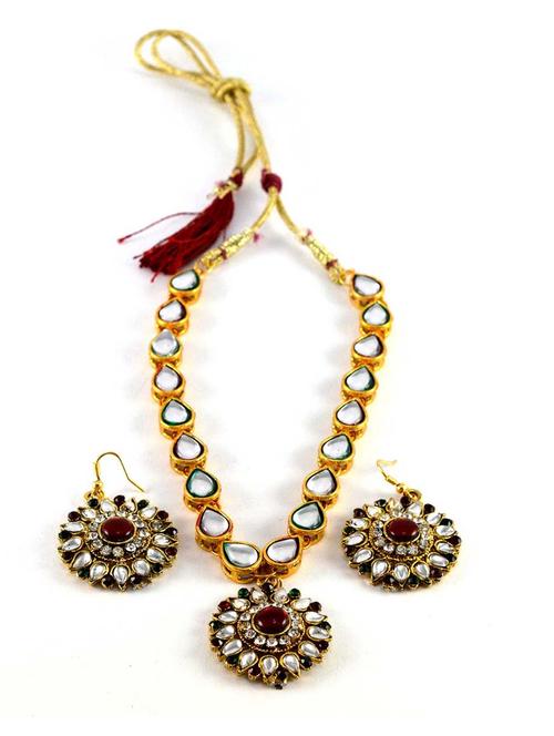 tone stud-gold platted brass pendant set - 18796759 - Very Small Image - 1