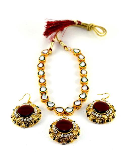 tone stud-gold platted brass pendant set - 18796760 - Very Small Image - 1