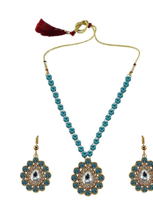 blue brass pendants and earring - 18796824 - Very Small Image - 1
