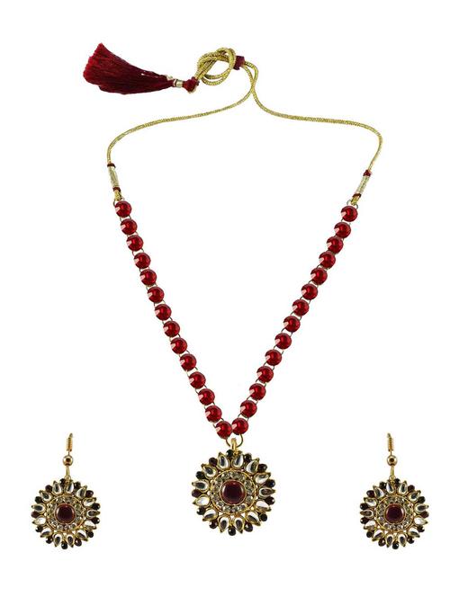 stone stud-gold platted brass pendant set - 18796844 - Very Small Image - 1