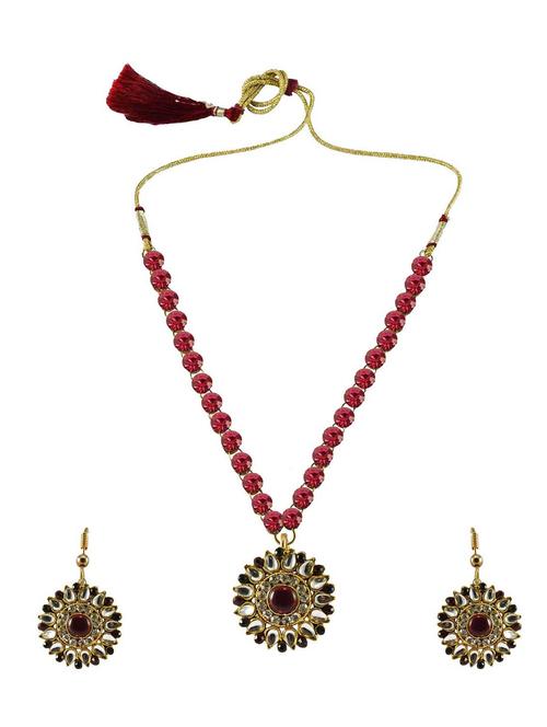 stone stud-gold platted brass pendant set - 18796847 - Very Small Image - 1
