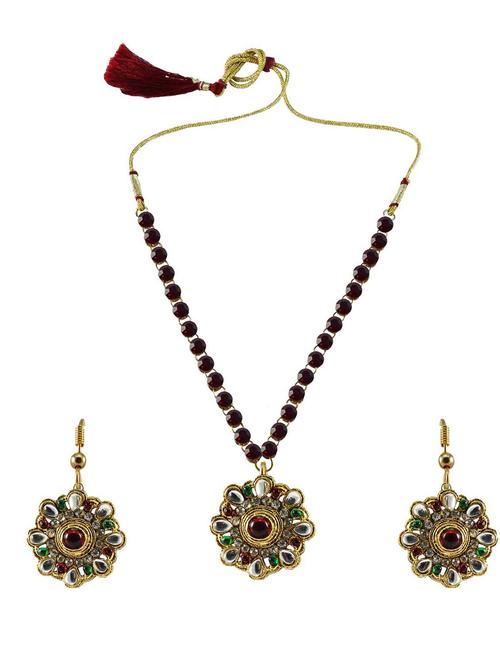 multi colored brass pendants and earring - 18796883 - Very Small Image - 1