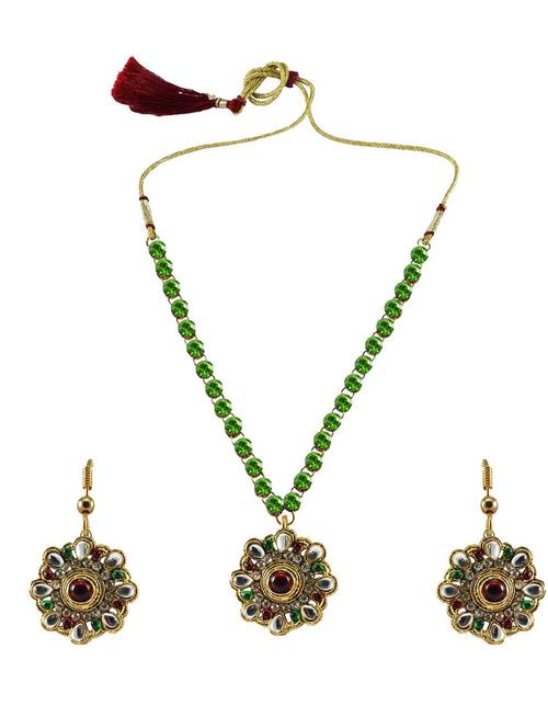 multi colored brass pendants and earring - 18796891 - Very Small Image - 1