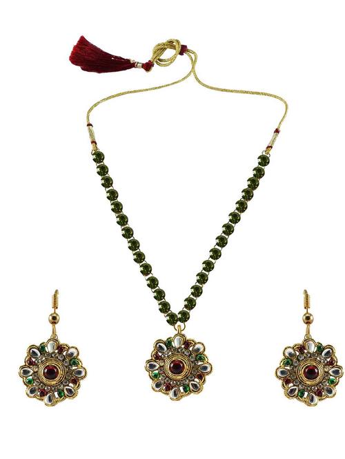 multi colored brass pendants and earring - 18796893 - Very Small Image - 1
