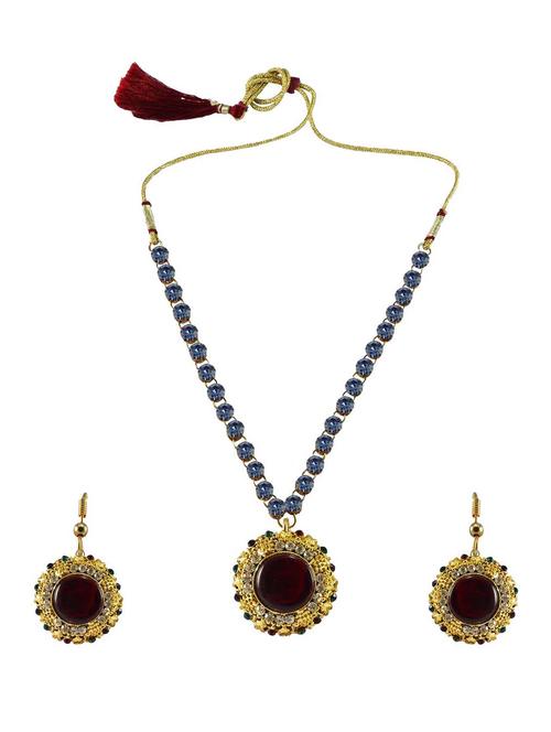 multi colored brass pendants and earring - 18796901 - Very Small Image - 1
