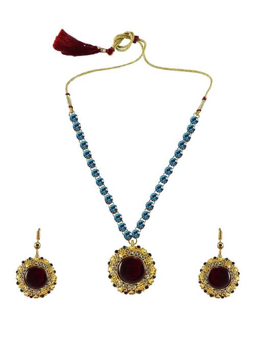 multi colored brass pendants and earring - 18796906 - Very Small Image - 1