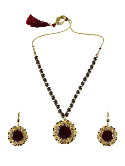 multi colored brass pendants and earring - 18796911 - Very Small Image - 1