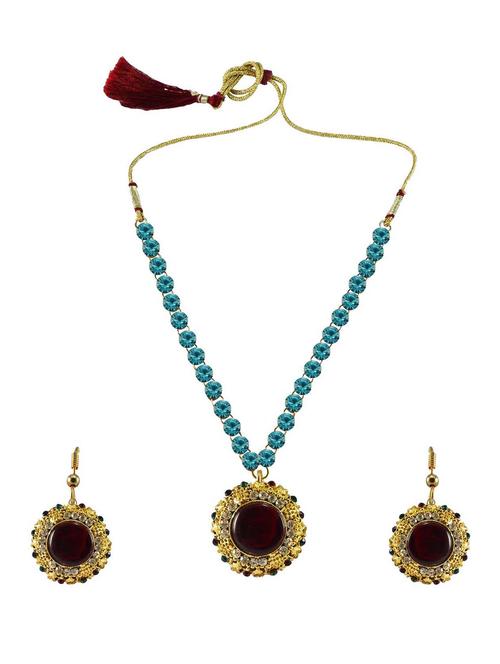multi colored brass pendants and earring - 18796920 - Very Small Image - 1