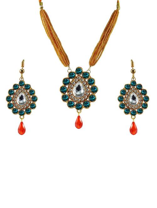 blue brass pendants and earring - 18797023 - Very Small Image - 1