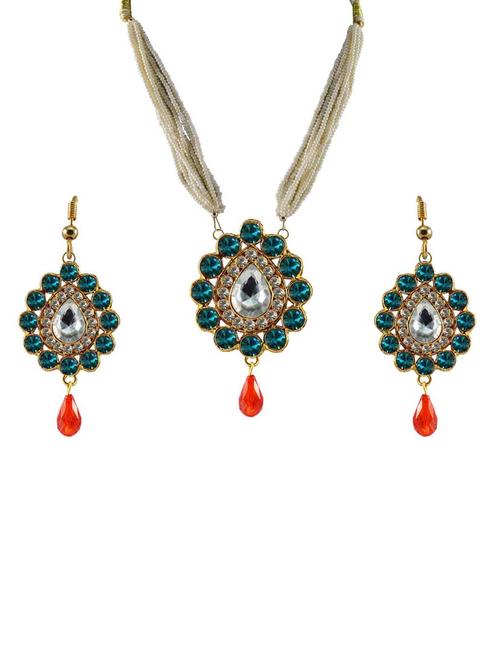 blue brass pendants and earring - 18797024 - Very Small Image - 1
