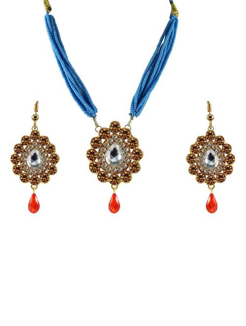 gold brass pendants and earring - 18797050 - Very Small Image - 1