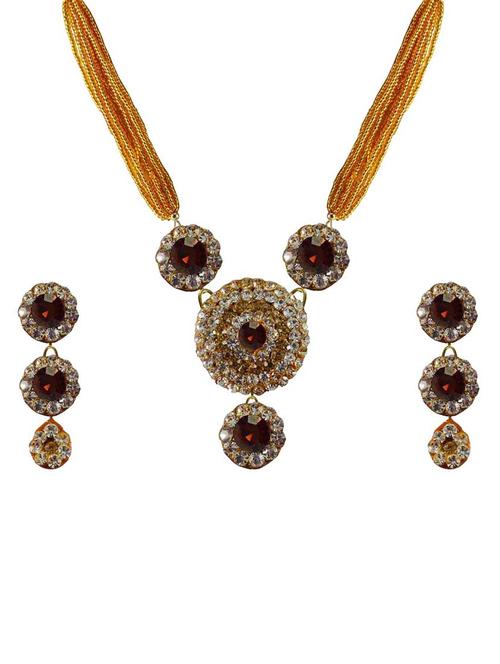 multi colored brass pendants and earring - 18797099 - Very Small Image - 1