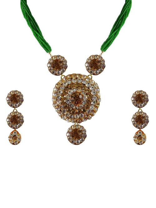 multi colored brass pendants and earring - 18797134 - Very Small Image - 1