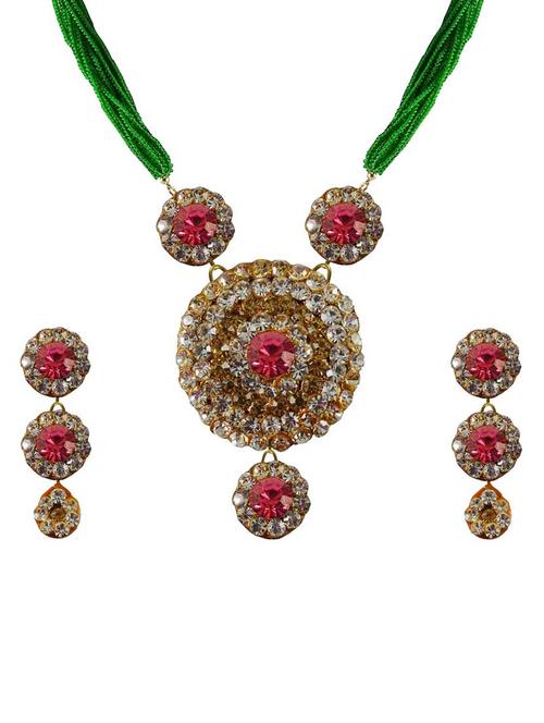 multi colored brass pendants and earring - 18797152 - Very Small Image - 1