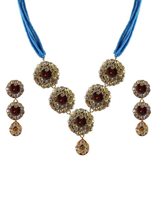 multi colored brass pendants and earring - 18797274 - Very Small Image - 1