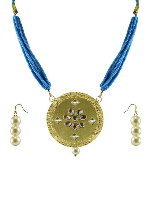 multi colored brass pendants and earring - 18797785 - Very Small Image - 1