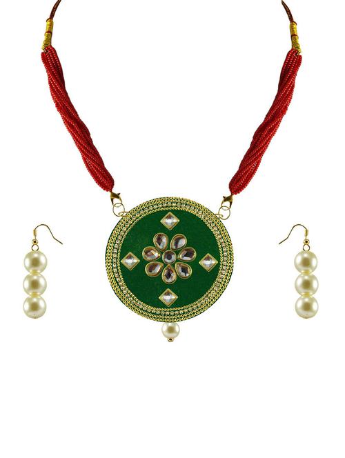 multi colored brass pendants and earring - 18797811 - Very Small Image - 1