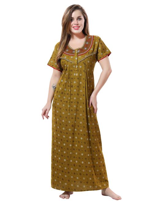 round neck printed nighty - 18801343 - Very Small Image - 1