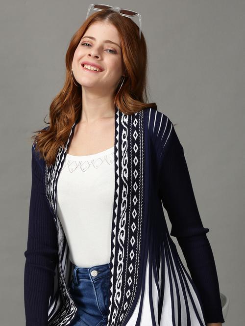 navy blue acrylic shrug - 18801638 - Very Small Image - 1