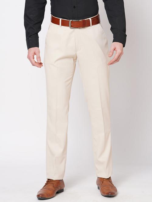 orange polyester flat front trousers formal - 18801675 - Very Small Image - 1
