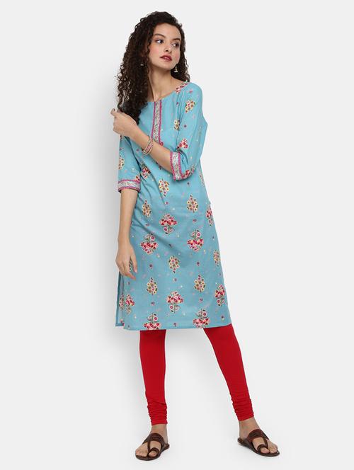 women's straight kurta - 18801831 - Very Small Image - 1