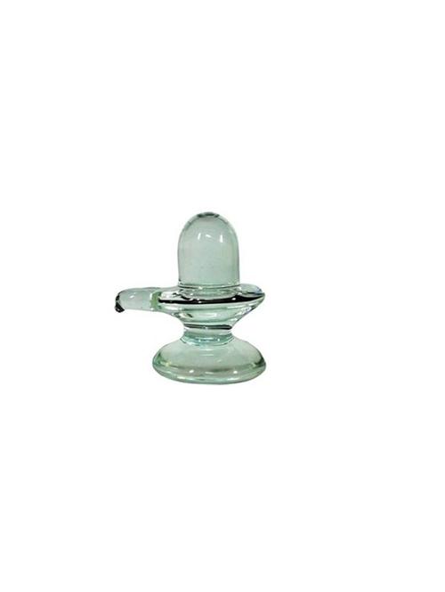 spiritual gold polished holy shivling crystal glass showpiece statue, green - 18801944 - Very Small Image - 1
