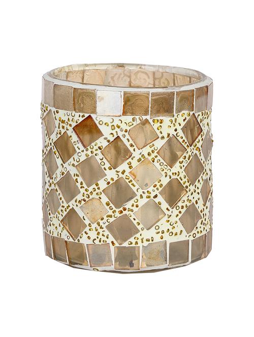 candle & tea light holder decorated with glass chips, colorful lighting effects - 18801963 - Very Small Image - 1