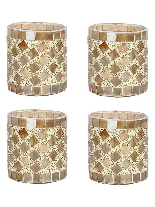 candle & tea light holder decorated with glass chips, colorful lighting effects, pack of 4 - 18801966 - Very Small Image - 1