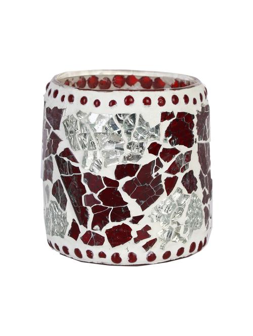 candle & tea light holder decorated with glass chips, colorful lighting effects - 18801969 - Very Small Image - 1