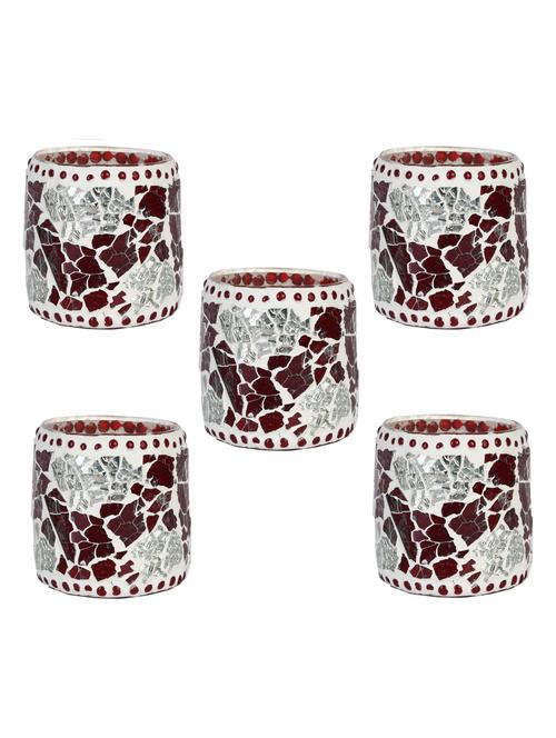 candle & tea light holder decorated with glass chips, colorful lighting effects, pack of 5 - 18801973 - Very Small Image - 1