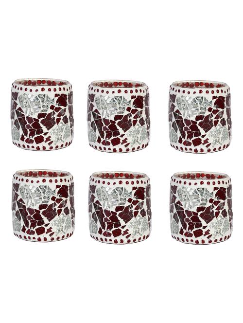 candle & tea light holder decorated with glass chips, colorful lighting effects, pack of 6 - 18801974 - Very Small Image - 1