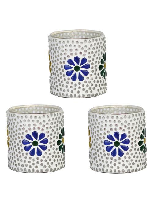 candle & tea light holder decorated with glass chips, colorful lighting effects, pack of 3 - 18801997 - Very Small Image - 1