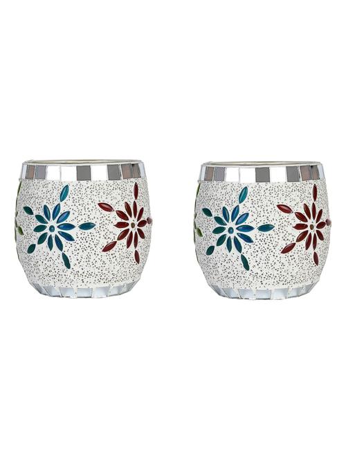candle & tea light holder decorated with glass chips, colorful lighting effects, pack of 2 - 18802007 - Very Small Image - 1