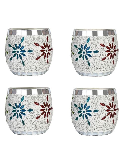 candle & tea light holder decorated with glass chips, colorful lighting effects, pack of 4 - 18802009 - Very Small Image - 1