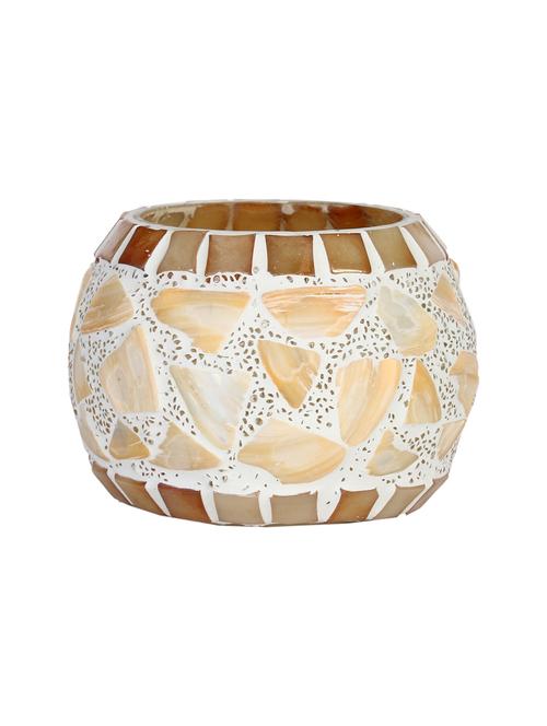 candle & tea light holder decorated with glass chips, colorful lighting effects - 18802053 - Very Small Image - 1