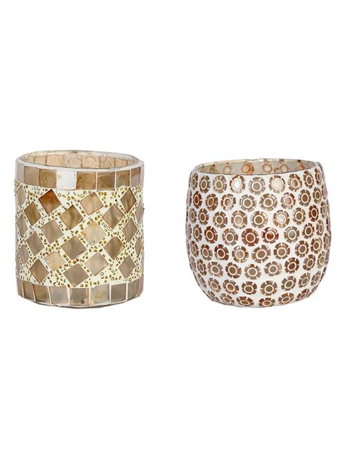 candle & tea light holder decorated with glass chips, colorful lighting effects, pack of 2 - 18802060 - Very Small Image - 1