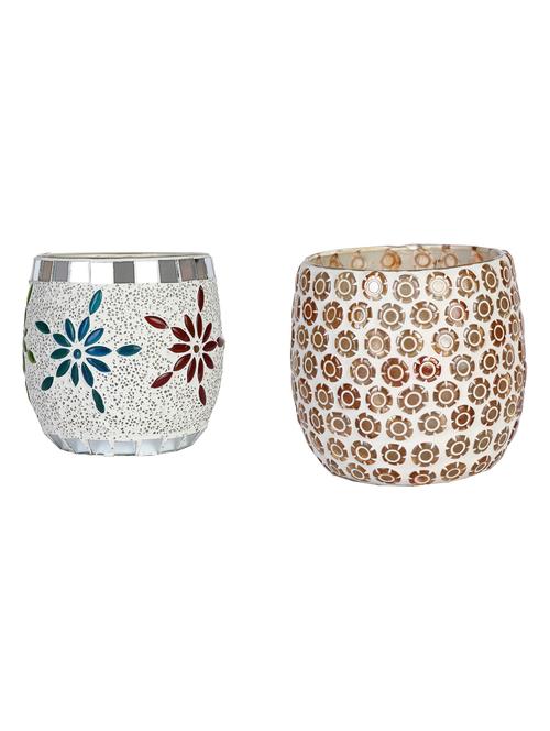 candle & tea light holder decorated with glass chips, colorful lighting effects, pack of 2 - 18802080 - Very Small Image - 1
