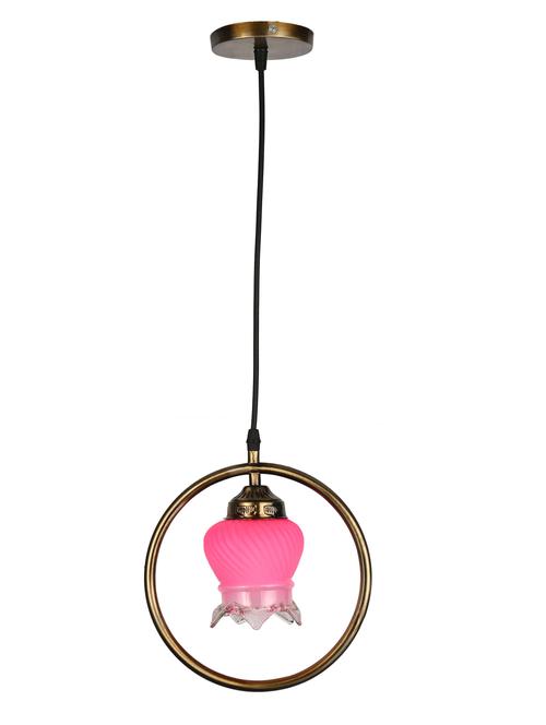 stylish round pendant ceiling lamp light for home indoor ,pink, clear - 18802227 - Very Small Image - 1