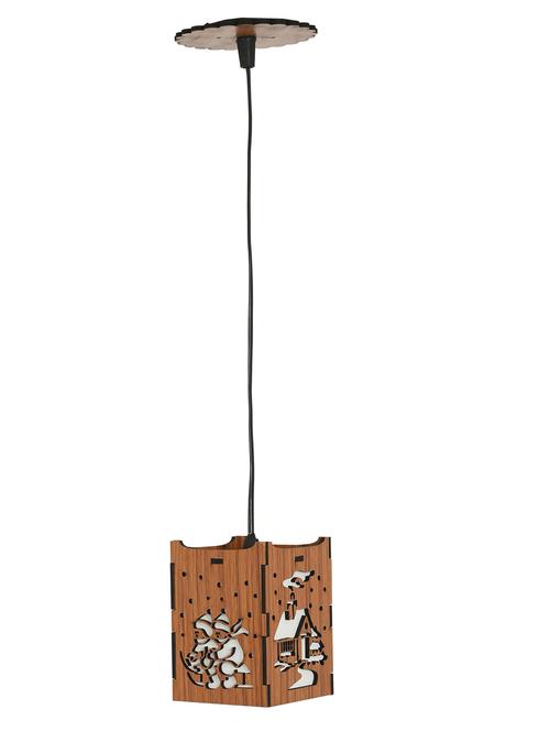 pendant led wood hanging ceiling designer light lamp of 7 watt for indoor lighting decoration, light weight - 18802585 - Very Small Image - 1